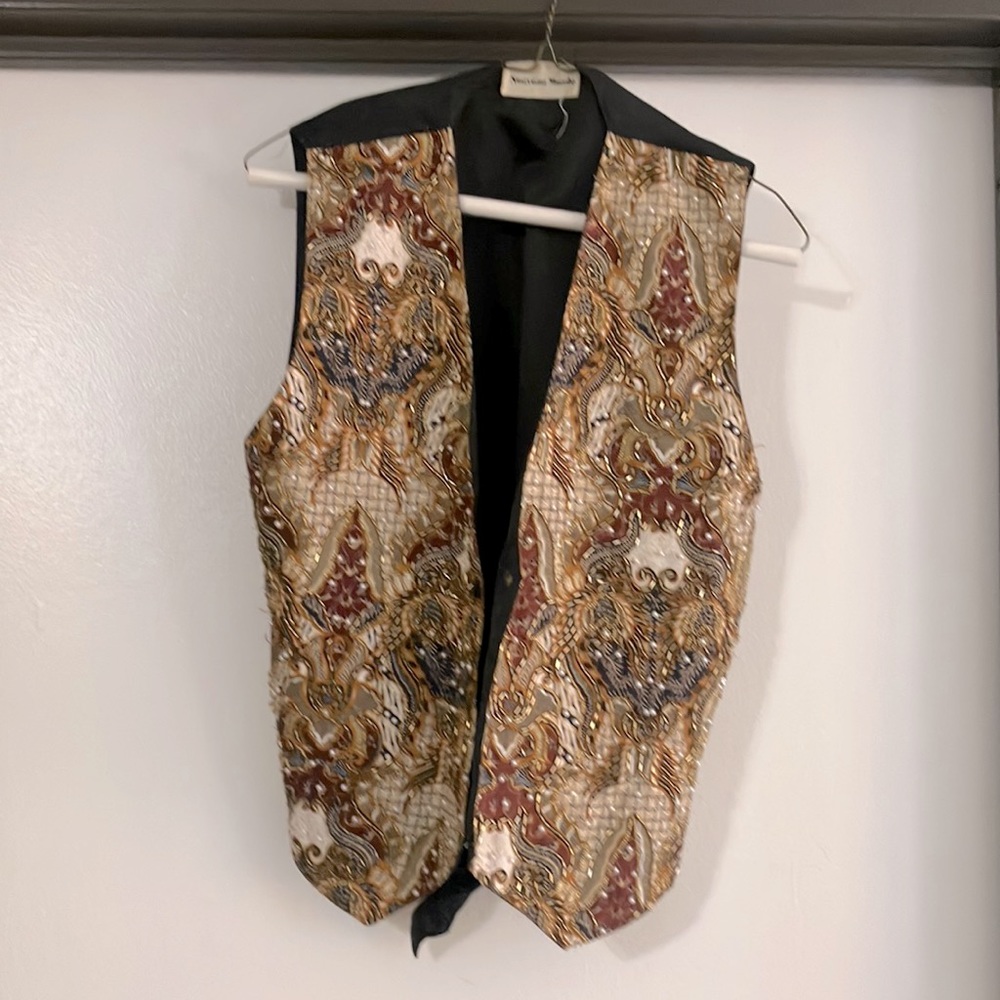 Vintage Nouveau Monde Sequined Art Vest